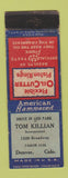 Matchbook Cover - Tom Killian Oil Cutter Piston Rings Denver Colorado WEAR