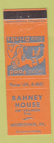 Matchbook Cover - Bahney House Myerstown PA