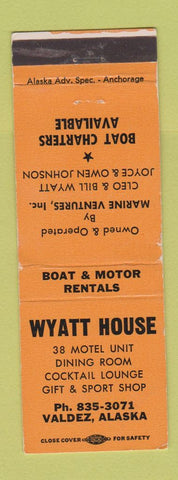 Matchbook Cover - Wyatt House Valdez AK WEAR