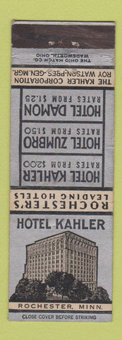 Matchbook Cover - Hotel Kahler Rochester MN