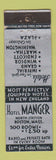 Matchbook Cover - Hotel Manger Boston MA FEDERAL LONG WEAR