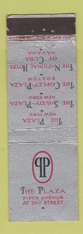 Matchbook Cover - Plaza Hotel New York City FEDERAL LONG WEAR