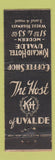 Matchbook Cover - Kincaid Hotel Uvalde TX FEDERAL LONG