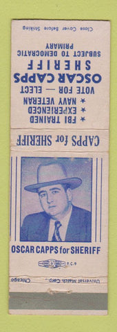 Matchbook Cover - Oscar Capps Sheriff Election