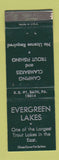 Matchbook Cover - Evergreen Lakes Trout Lakes Bath PA
