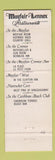 Matchbook Cover - Mayfair Lennox Hotels St Louis MO WHITE