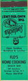 Matchbook Cover - Flol's Home Cooking Saratoga Springs NY
