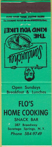 Matchbook Cover - Flol's Home Cooking Saratoga Springs NY