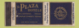 Matchbook Cover - Plaza Hotel Corpus Christi TX