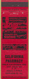 Matchbook Cover - California Pharmacy Chicago IL drugs red