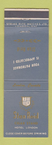 Matchbook Cover - Stan Reid Cigar Stand Hotel London ON