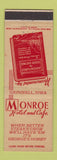 Matchbook Cover - Monroe Hotel Cafe Grinnell IA
