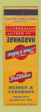 Matchbook Cover - True Value Hardware Heiden Anderson Ellson Bay WI