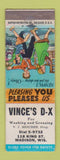 Matchbook Cover - Vince's DX oil gas Madison WI