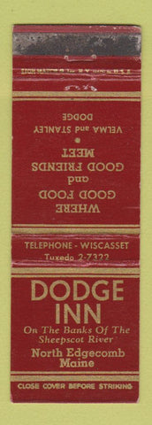 Matchbook Cover - Dodge Inn North Edgecomb ME