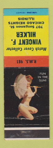 Matchbook Cover - Match Collector Vincent Hilker Chicago Heights IL pinup WEAR