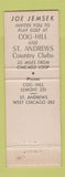 Matchbook Cover - Cog Hill Country Club Lemont IL St Andrews