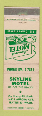 Matchbook Cover - Skyline Motel Seattle WA WEAR