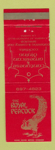 Matchbook Cover - Royal Peacock Chinese Restaurant LA Habra CA
