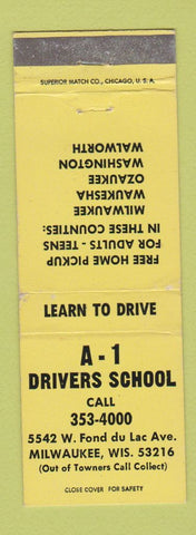 Matchbook Cover - A1 Drivers School Milwaukee WI