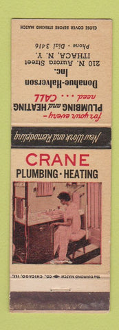 Matchbook Cover - Crane Plumbing Heating Ithaca NY Donahue Halverson