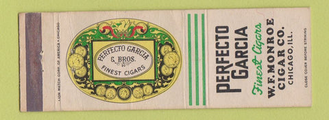 Matchbook Cover - Perfecto Garcia Cigars Chicago IL WF Monroe