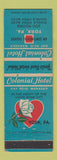 Matchbook Cover - Colonial Hotel York PA