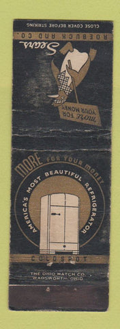 Matchbook Cover - Sears Roebuck Refrigerators Kenmore Washer WEAR
