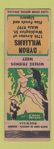 Matchbook Cover - Byron Williams Restaurant pinup WEAR