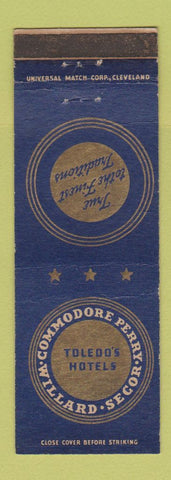 Matchbook Cover - Commodore Perry William Secor Hotels Toledo OH