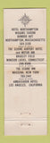 Matchbook Cover - Shine Inn Chicopee MA