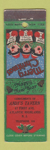 Matchbook Cover - Andy's Tavern Atlantic Highlands NJ Christmas WEAR