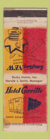 Matchbook Cover - Hotel Carrillo Santa Barbara CA WEAR