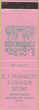 Matchbook Cover - EJ Plunkett Liquor SAMPLE WEAR