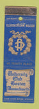 Matchbook Cover - University Club Boston MA WORN