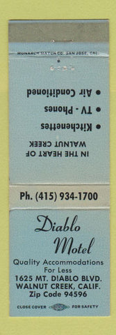 Matchbook Cover - Diablo Motel Walnut Creek CA WEAR