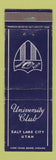 Matchbook Cover - University Club Salt Lake City UT