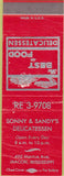 Matchbook Cover - Sonny Sandy's Deli Macon MS SAMPLE POOR