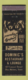 Matchbook Cover - Dominic's Restaurant Lounge Des Moines IA WEAR