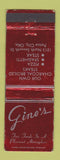Matchbook Cover - Gino's Restaurant Ponca City OK WORN