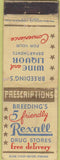 Matchbook Cover - Rexall Drug Stores WORN Breeding's Liquor