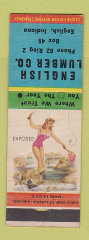 Matchbook Cover - English Lumber English IN pinup WORN