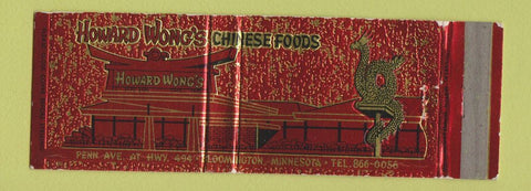 Matchbook Cover - Howard Wong's Chinese Restaurant Bloomington MN Full Length