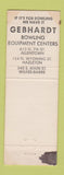 Matchbook Cover - Tornado Ebonite Bowling Ball Beghardt Allentown Hazleton PA