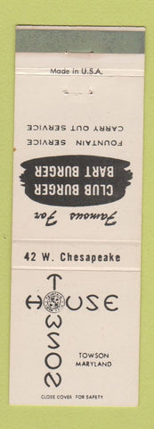 Matchbook Cover - Town House Restaurant Towson MD
