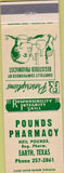 Matchbook Cover - Pounds Pharmacy Earth TX