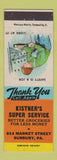 Matchbook Cover - Kistner's Super Service Grocery Sunbury PA