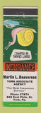 Matchbook Cover - Martin Beaverson Insurance York PA