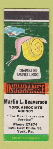 Matchbook Cover - Martin Beaverson Insurance York PA