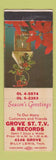 Matchbook Cover - Grove St TV and Records music lps Christmas